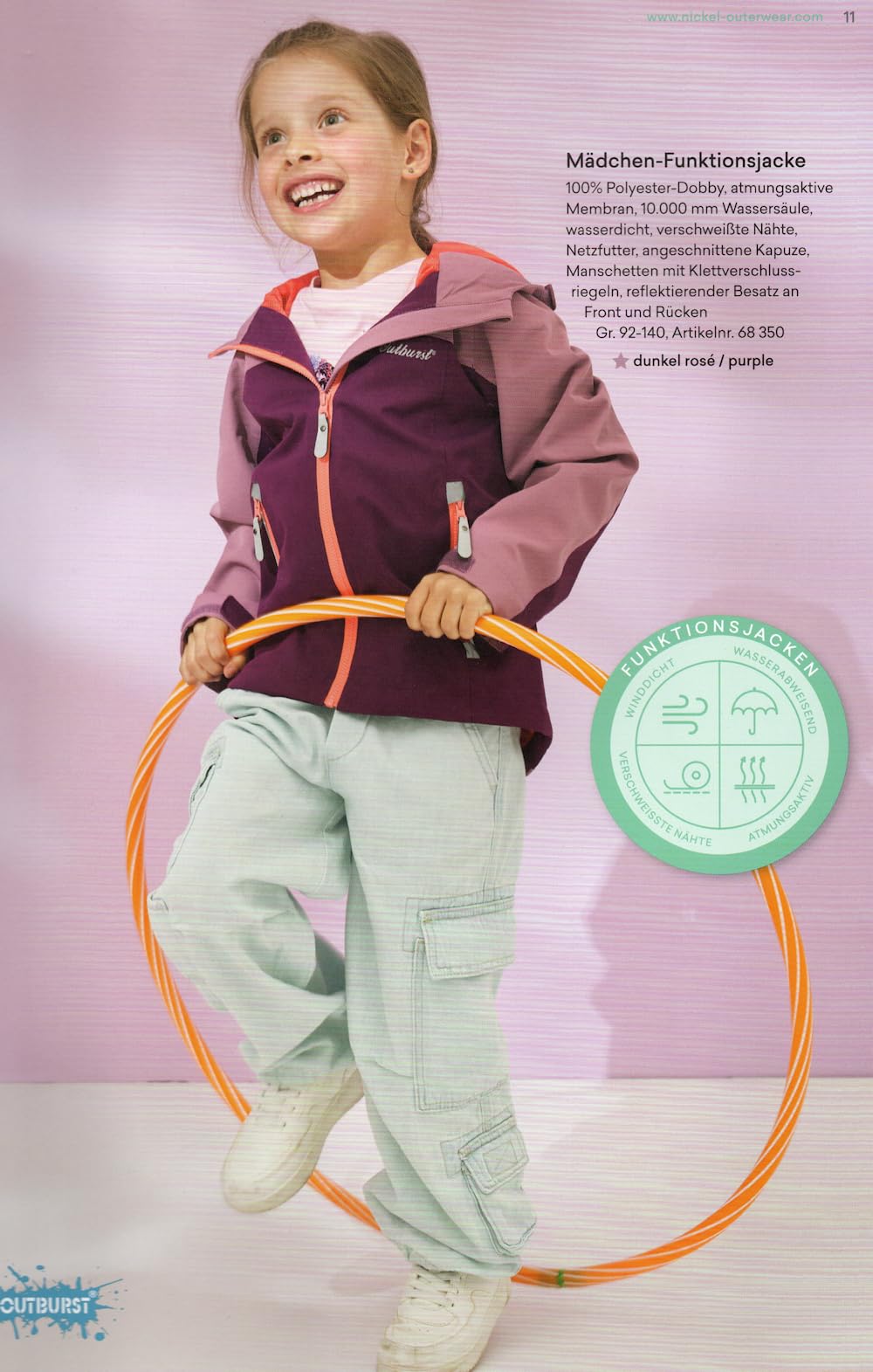 Outburst Mädchen Funktionsjacke Jacke Übergang Sommer purple