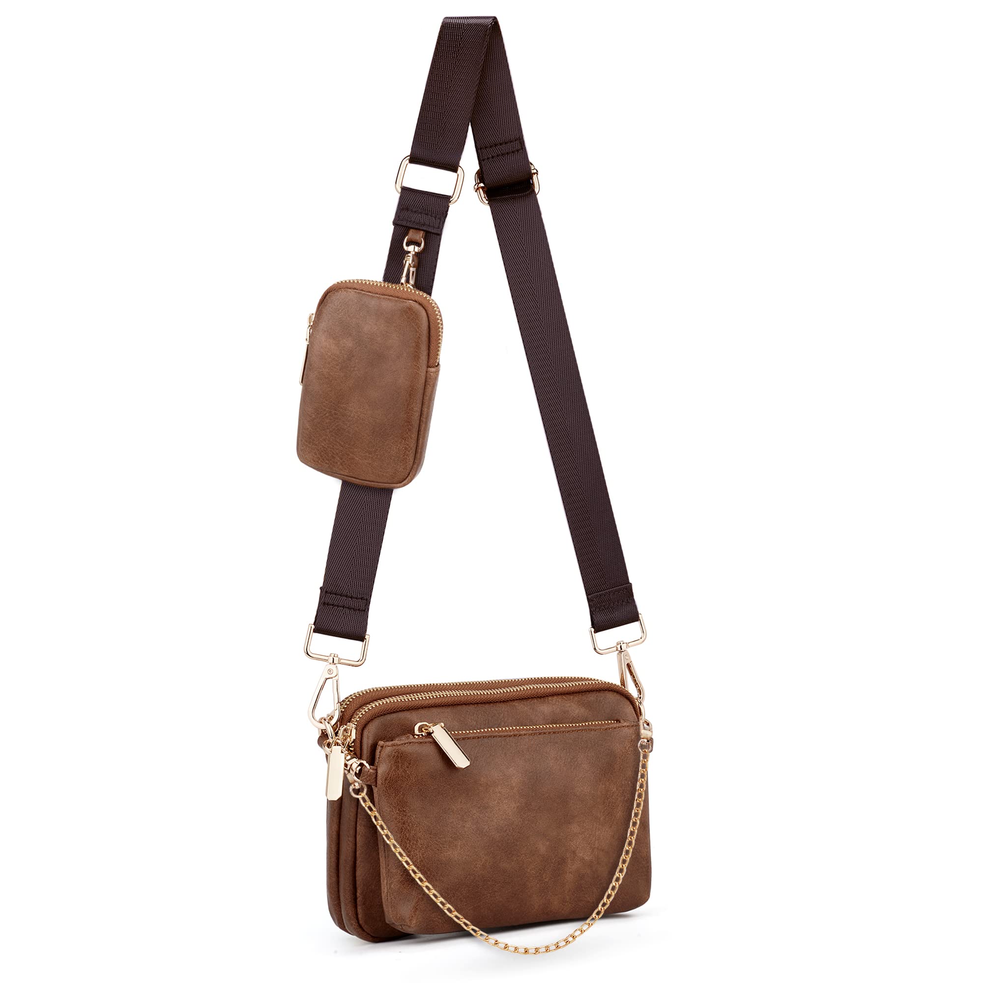 UTO Small Crossbody Bags for Women 3 in 1 Trendy Belt Purse Fashion Designer Mini Cute Sling Fanny Chest Pack