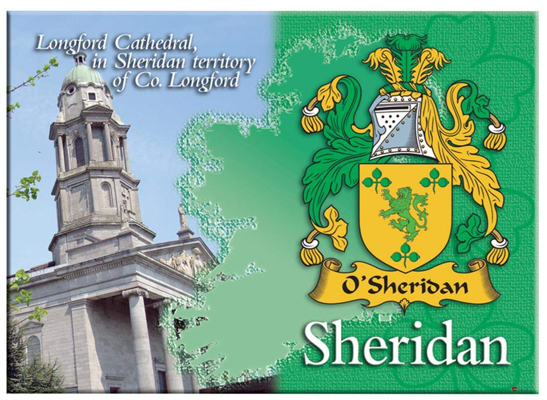 Sheridan Irish Family Name Souvenir Metallic Picture Fridge Magnet