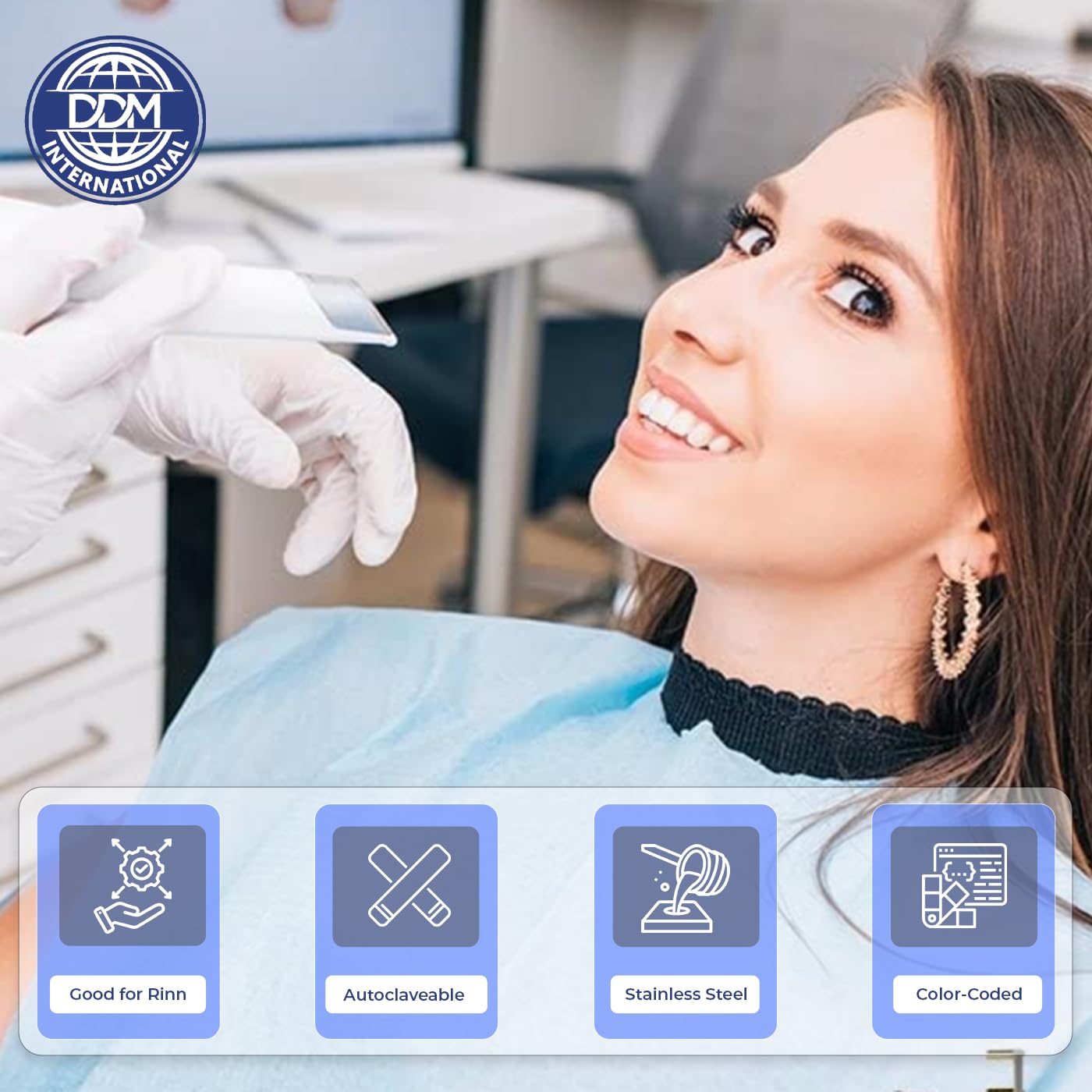 Dental X-Ray Positioning Arm - Pack of 5 XCP/BAI Style Yellow Posterior Color-Coded Stainless Steel Autoclavable Reusable - Compatible with Film PSP & Digital Sensors