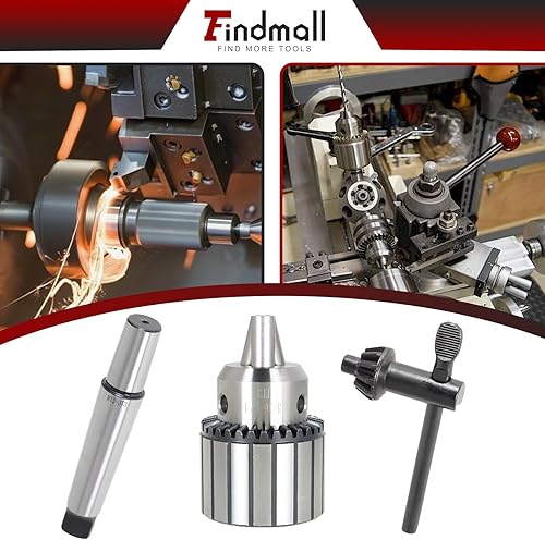 Miniatura 7 de findmall JT3 - Portabrocas de 316 pulgadas - 34 pulgadas, portabrocas súper resistente con llave de portabrocas MT3