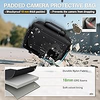 llano Camera Schoudertas voor DSLR/systeemcamera's, compacte crossbody- cameratas met verstelbare riem voor Canon, Nikon en Sony mirrorless, voor 1 camera, 2 lenzen en accessoires,Zwart llano Camera Schoudertas voor DSLR/systeemcamera's, compacte crossbody- cameratas met verstelbare riem voor Canon, Nikon en Sony mirrorless, voor 1 camera, 2 lenzen en accessoires,Zwart