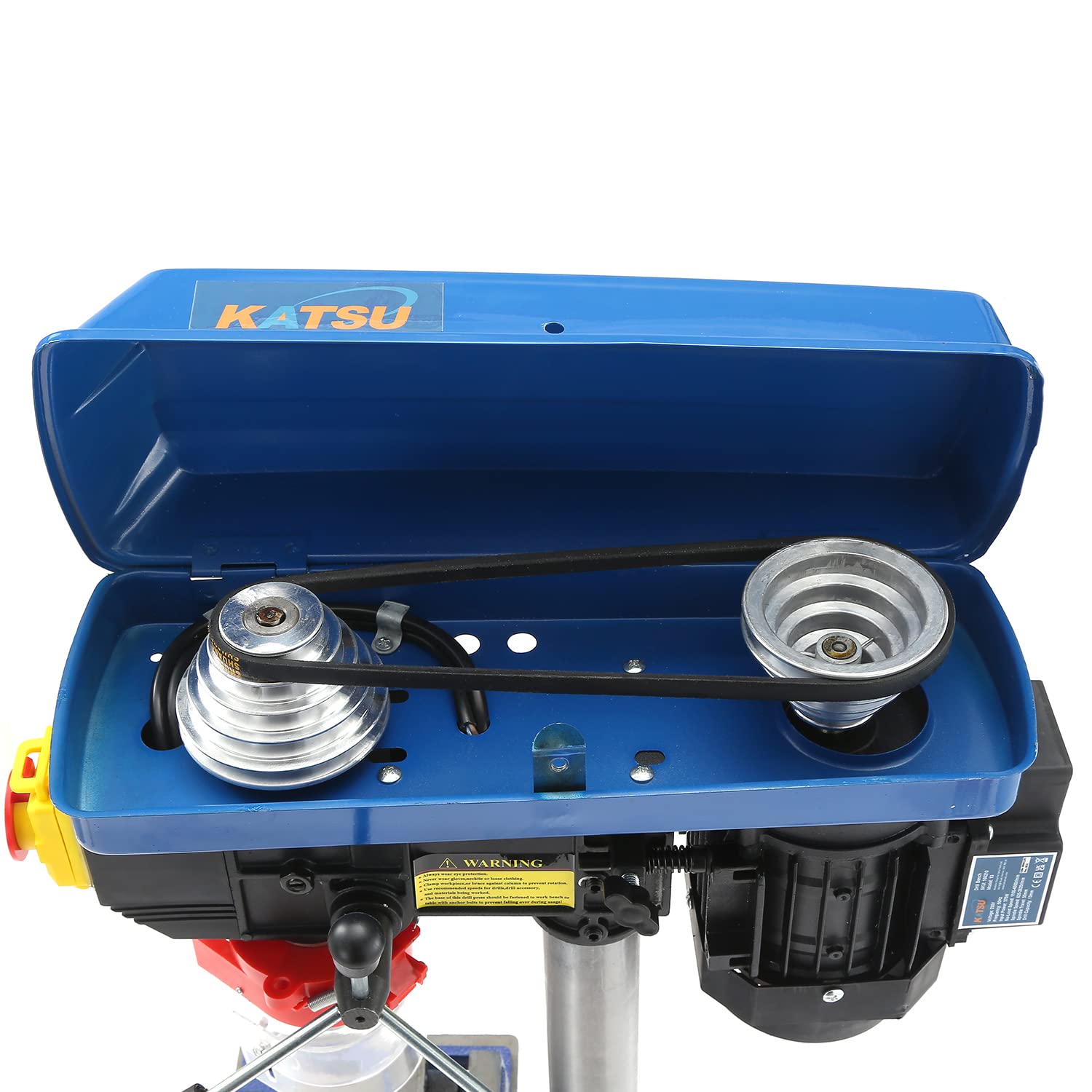 KATSU Trapano a Colonna da Banco con Morsa 375W 5 Velocità 55mm Profondità di Foratura Elettrico Regolabile in Altezza Trapano a Pilastro da Banco Industriale Banco da Lavoro