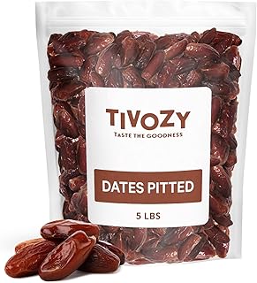 Pitted Dates 5lbs pack of Deglet Noor Dates Pitted, Bulk, Delicious and Nutritious Deglet Date Ideal for Baking, Energy Bites and Salads, Whole Dried and Ready to Eat