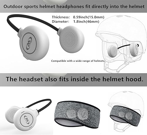 Miniatura 4 de Auriculares para casco de esquí, altavoces inalámbricos Bluetooth para esquí, snowboard, ciclismo de montaña