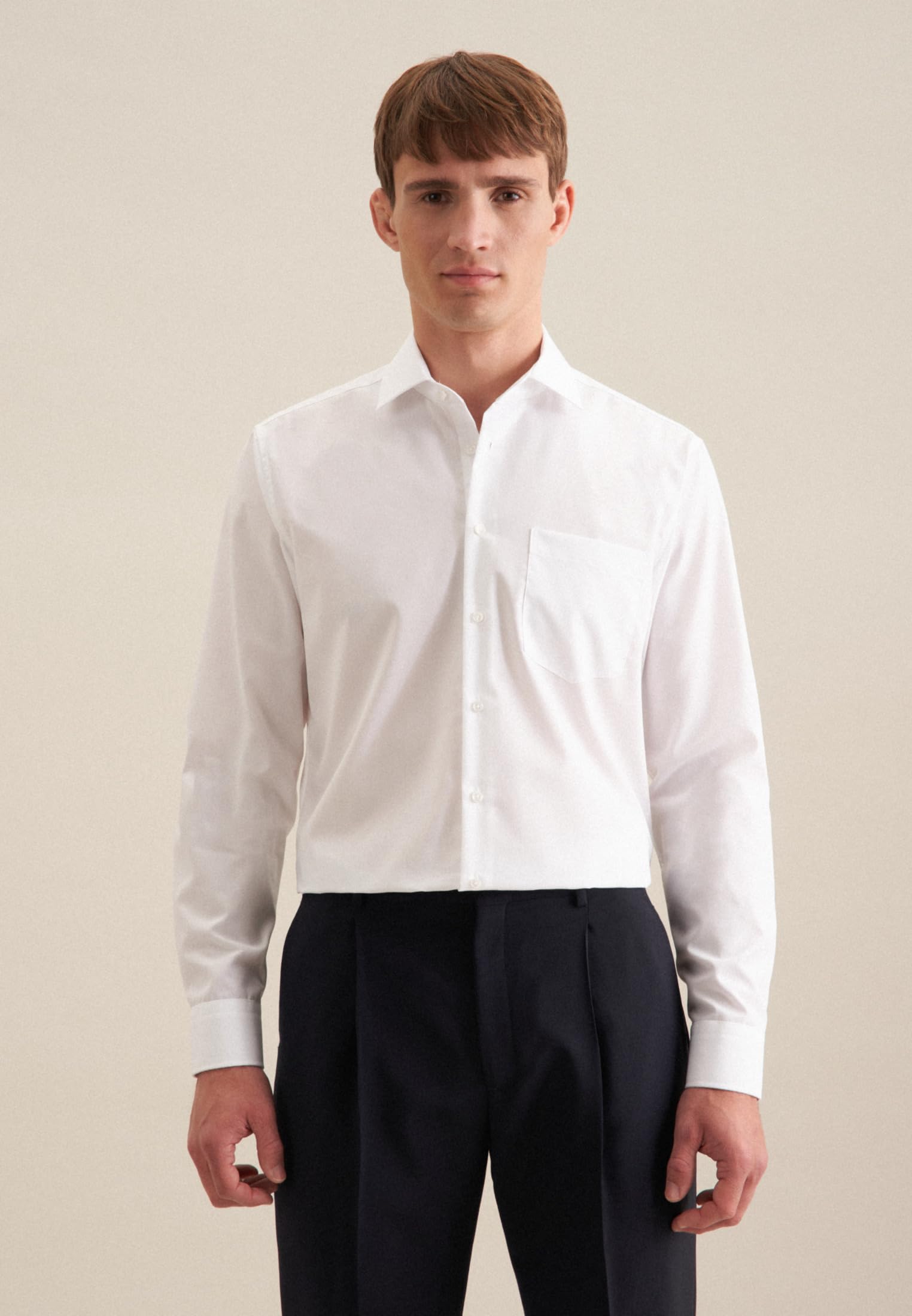 Seidensticker Camicia Business da Uomo - vestibilità Regolare - No Stiro - Collo Kent - Manica Lunga - 100% Cotone