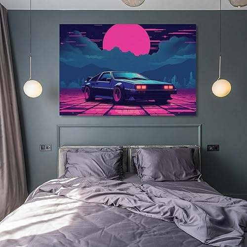 Miniatura 8 de Retrowave Jdm - Póster retro de Cyberpunk para pared, póster e impresiones artísticas para colgar para dormitorio, aula, dormitorio, sala de estar,