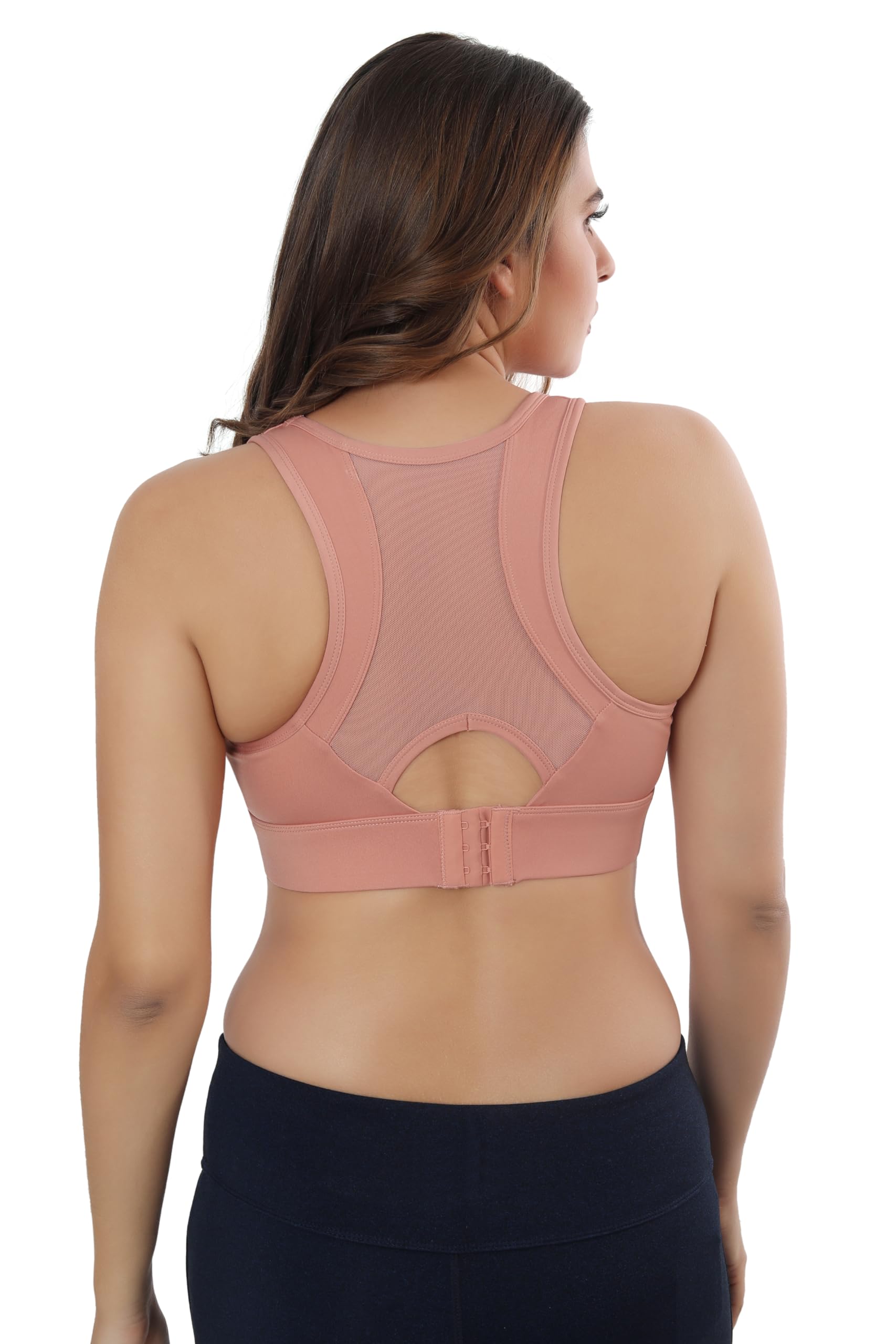 fabluk High-Performance Sports Bra with Breathable Mesh Racerback, Removable Pads, Hook Closure - Stylish & Supportive Wear for Gym & Yoga-picture-41