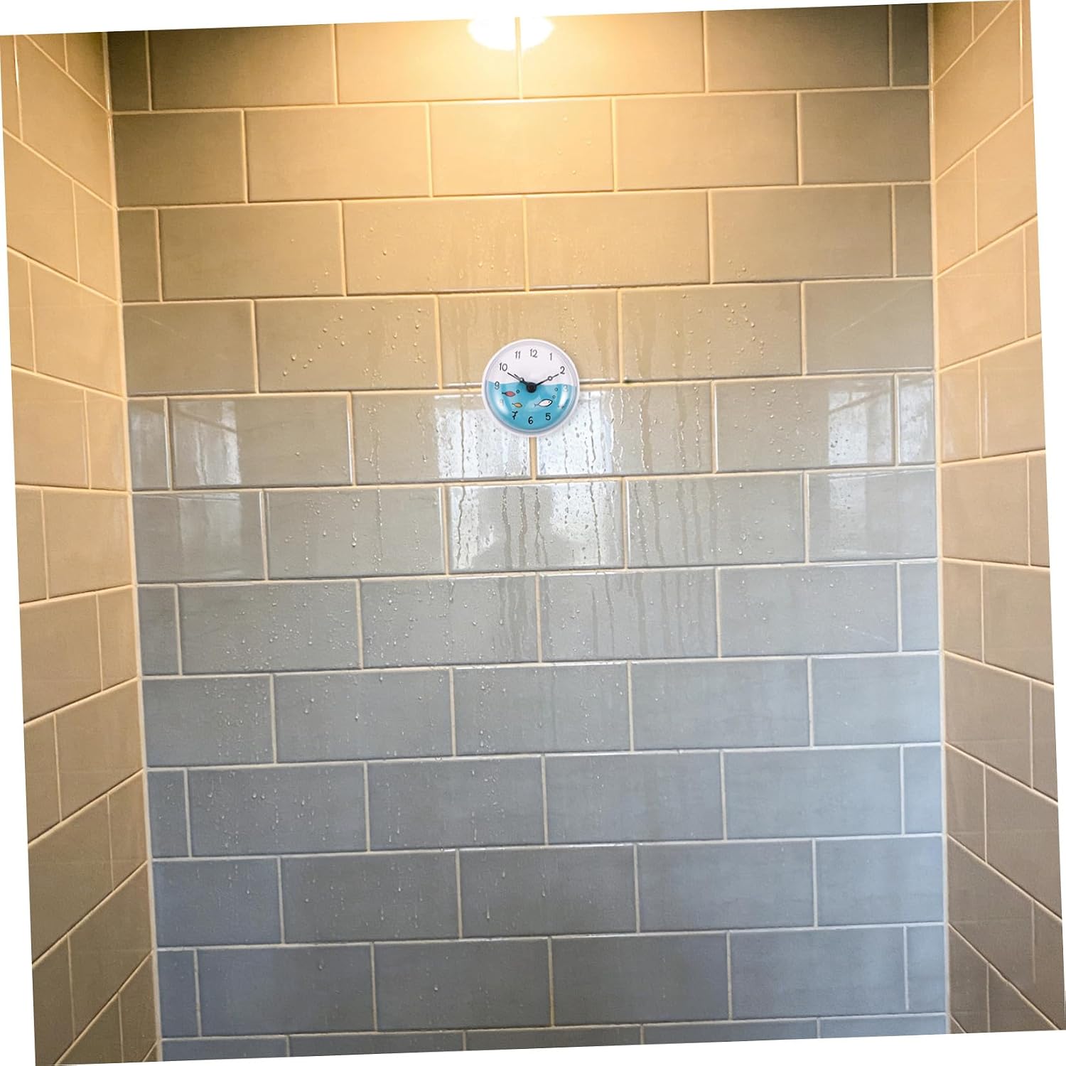 Waterproof Shower Clock with Suction Cup, Silent Operation Bathroom Timer for Kitchen and Office Use, Small Plastic Wall Clock with Replaceable Battery and Modern Stylish Design