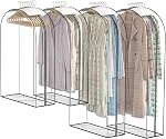 Upgraded Thickened Clear Garment Bags for Hanging Clothes 4 Packs, 10“ Gusseted and 40" Clothes Protectors for Hanging Clothes for Closet, Shirts, Coats, Dresses