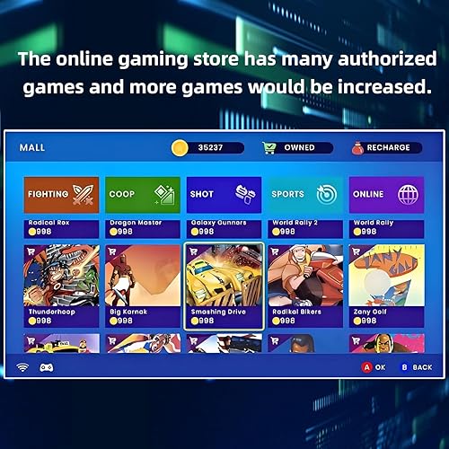 Miniatura 5 de Consola de juegos retro, 30 juegos clásicos con licencia, sistema Android, plataforma de juegos en línea GlobalMatch, controladores inalámbricos