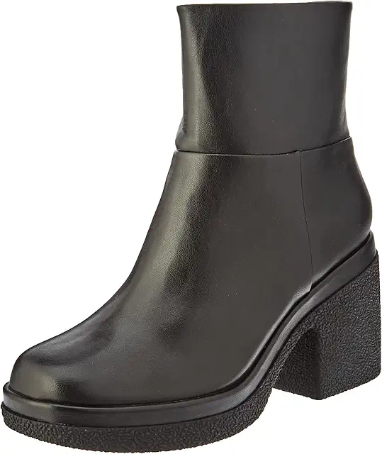 Bottines Femme à Semelles Compensées - Bottes à Plateforme Texturée en Crêpe