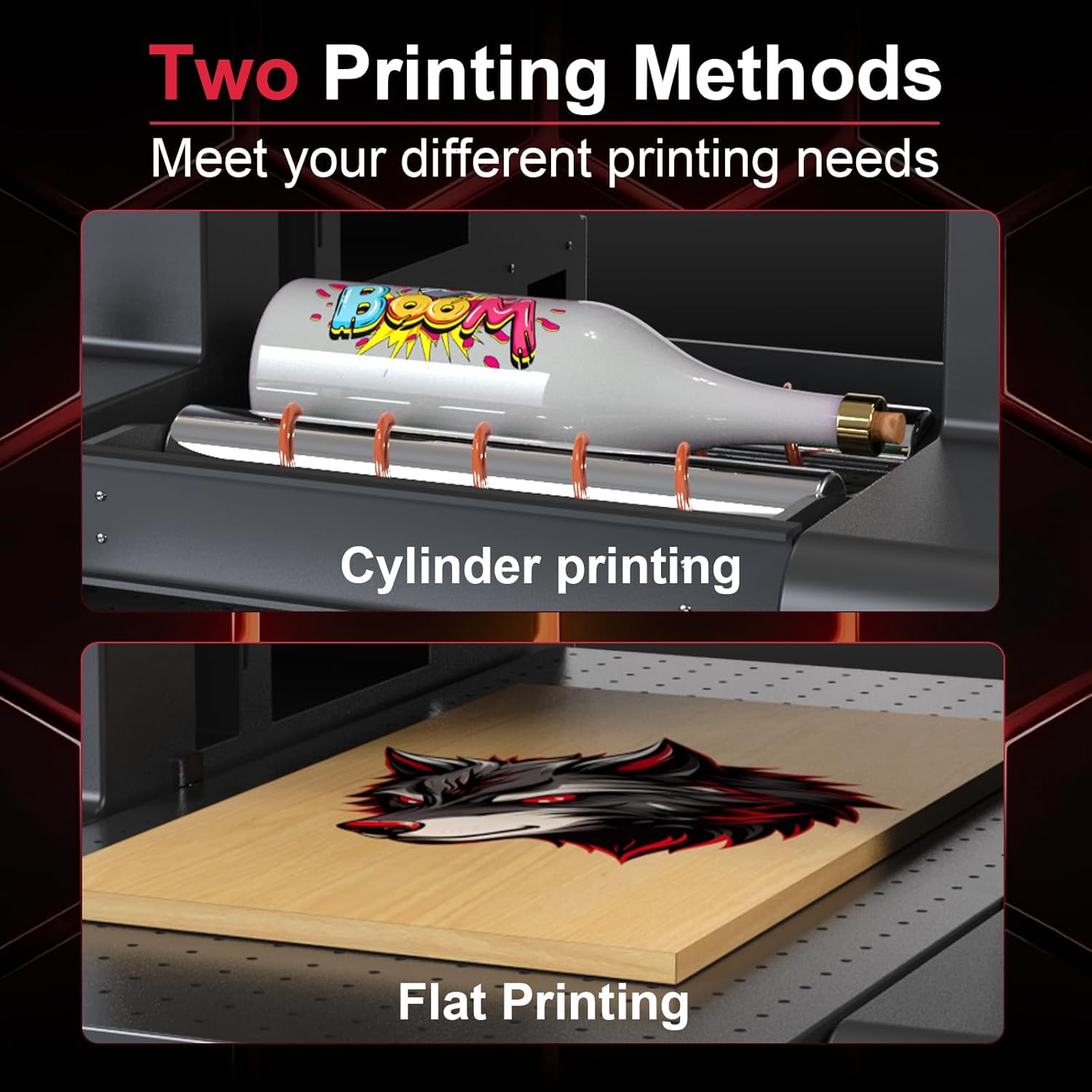 Rainbowdgt A4 UV Printer L805 printhead six-Color CMYK+WV Printing, Automatic Cleaning Function, and Vacuum Platform. Suitable for Printing on Phone Cases, Acrylic, Metal, Wood, PVC, and More.