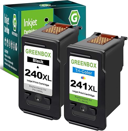 GREENBOX Cartucho de tinta negro PG-240 XL remanufacturado de alto rendimiento para Canon 240XL PG240 para impresora Pixma MG3600 MG3620 MG3220