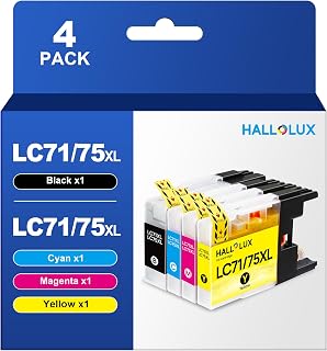 LC75XL High Yield Compatible Ink Cartridge Replacement for Brother LC75 LC71 LC79 XL Ink cartridges to Use with MFC-J6510DW MFC-J6710DW MFC J6910DW J280W (1 Black, 1 Cyan, 1 Magenta, 1 Yellow) 4 Pack