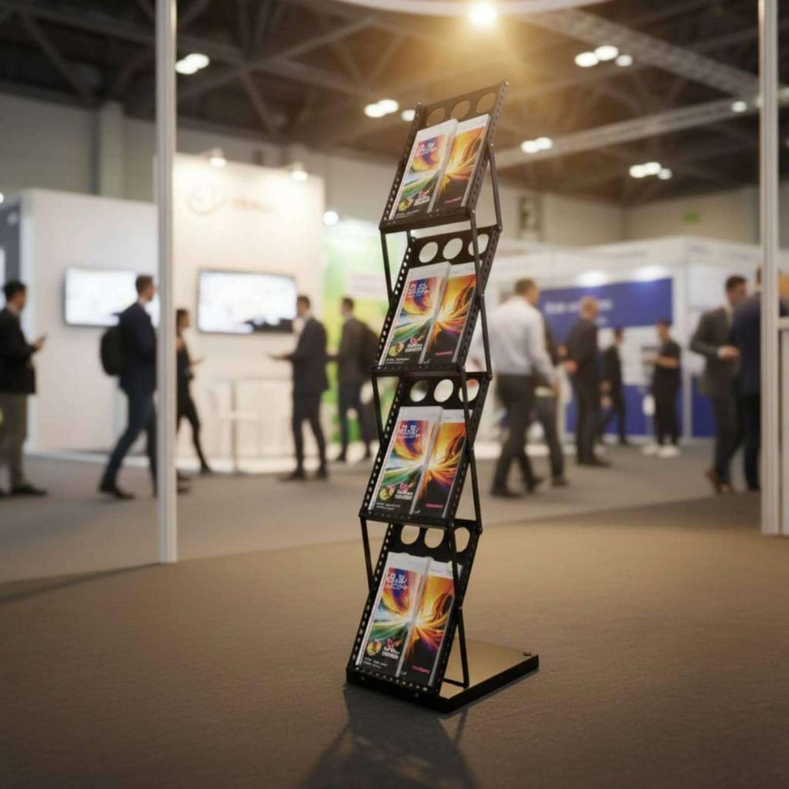 Faltbarer Dokumentenständer Klappbar mit Metallrahmen Und Top-ablage für Flyer Kataloge Zeitschriften für Messestand Verkaufslounge Rezeption, 1340 370 275mm