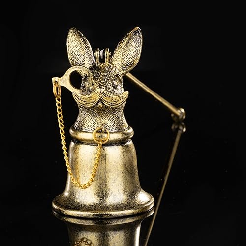 AimtoHome Apagavelas antiguo de conejo - Acabado vintage en color metal de cañón con cadena de anteojos, herramienta extintora de llama y regalo de