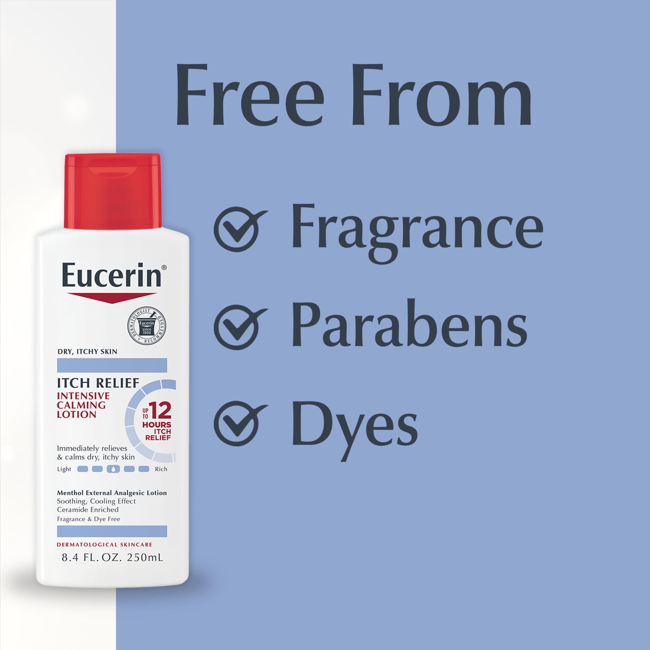Eucerin Kaşıntı Giderici Yoğun Sakinleştirici Losyon, Hassas Kuru Ciltler için Kaşıntıları Giderici Losyon, 8.4 Fl Oz Şişe