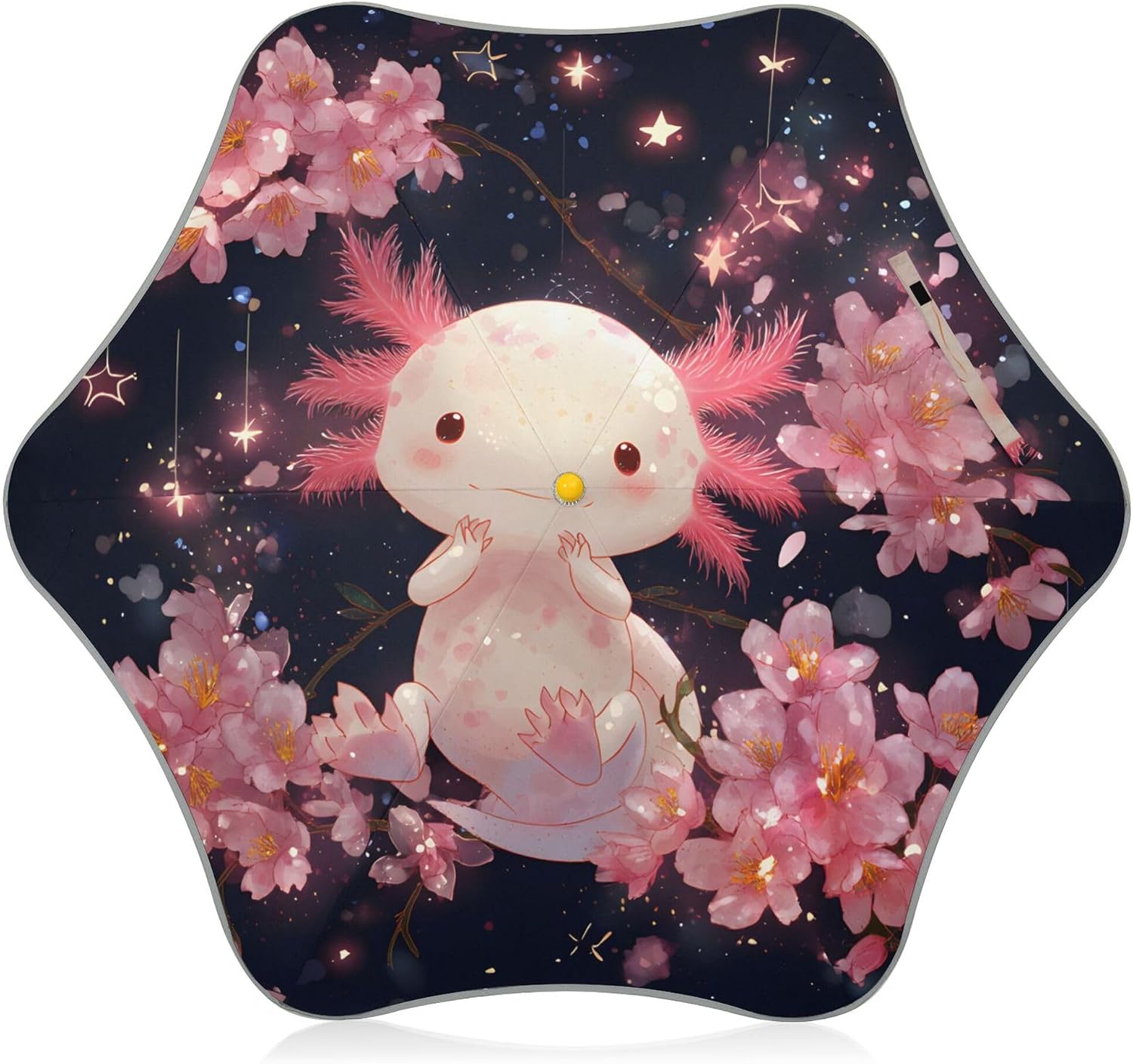 ALAZA Axolotl Cherry Blossom Kids Umbrella for Girls Boys Toddler Children Rain & Sun Umbrella