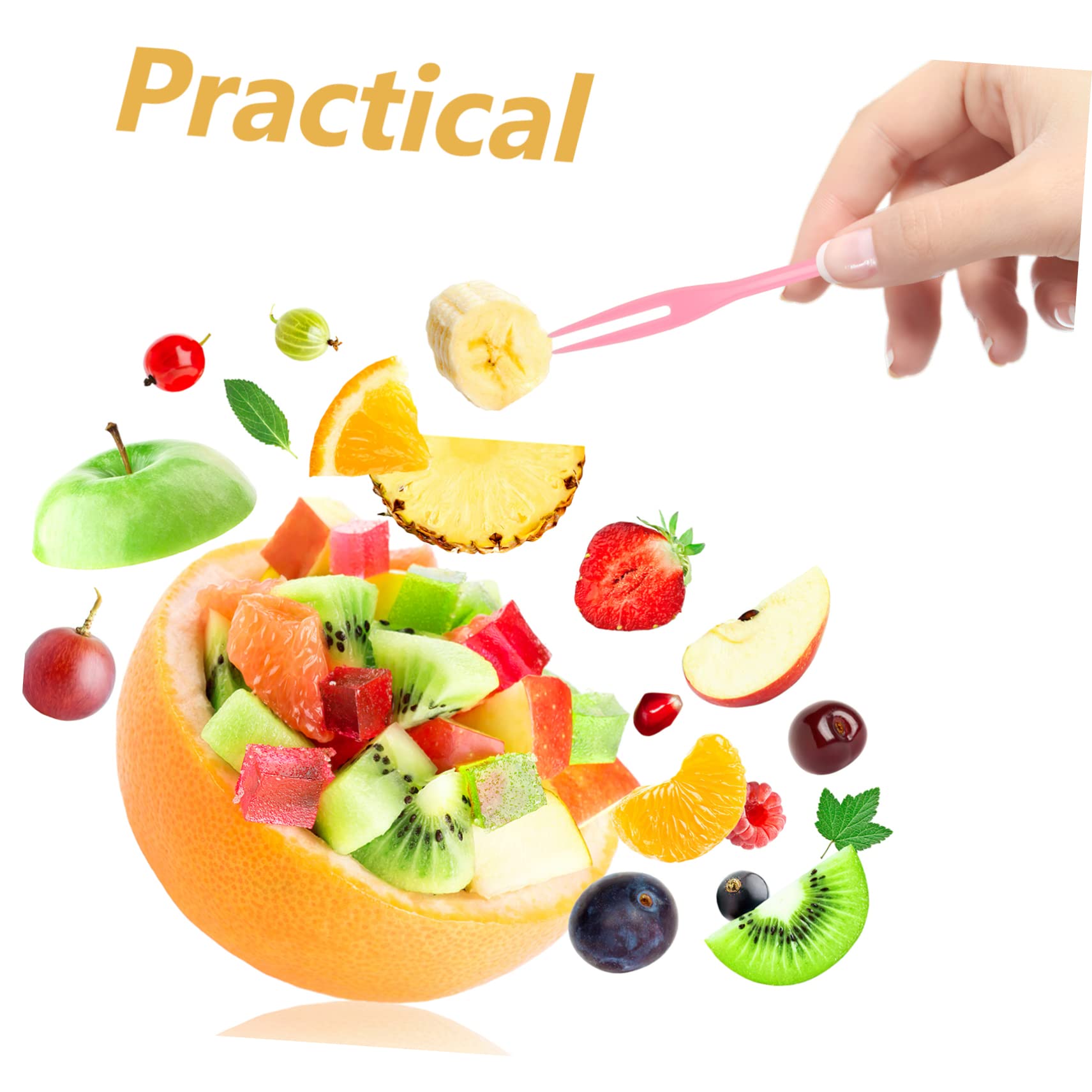 Ciieeo 500pcs Fruit Forks for Boy Girl Reusable Dessert Picks for Fruit Salads and Snacks for Parties Picnics and Family Gatherings