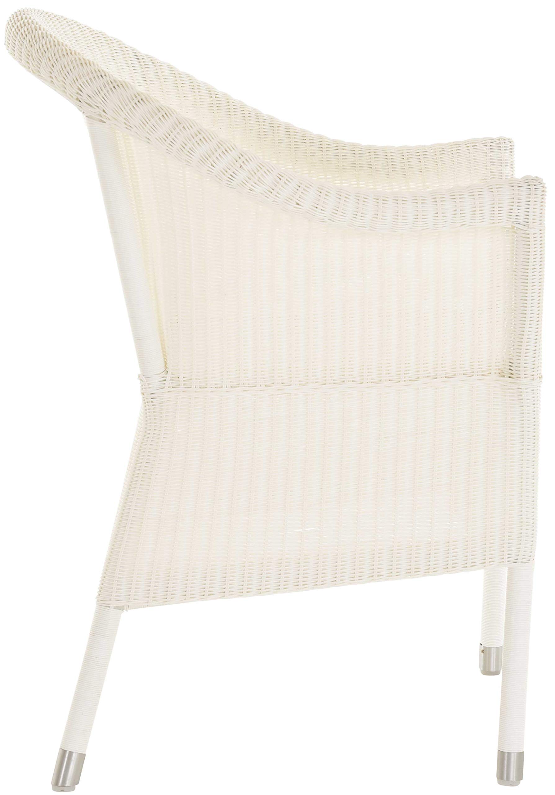 Poly-Rattansessel mit Armlehne Gartensessel Poly Rattan Sessel Stuhl mit Alurahmen Gartenmöbel Outdoor (ohne Kissen, Weiß)