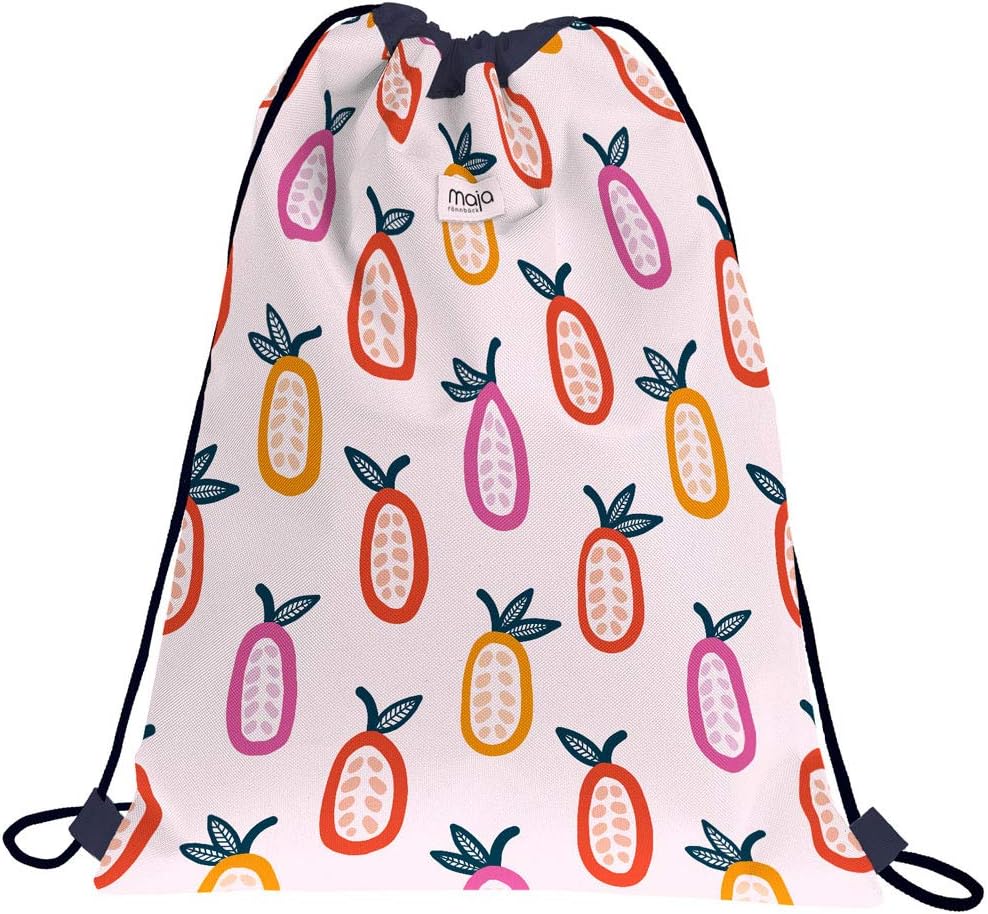 Grafoplás 37610506 Collection Maja Rönnbäck Backpack Bag with Strings and External Pocket, Blue, 36 x 47 cm