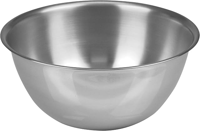 Fox Run 7329 Grand bol de mélange, acier inoxydable, préparation de 6,25-Quart, mélange & Serv. 6.25 Mélange de quartz Bol de lave-vaisselle Coffret en acier inoxydable durable & Résistant aux rayures