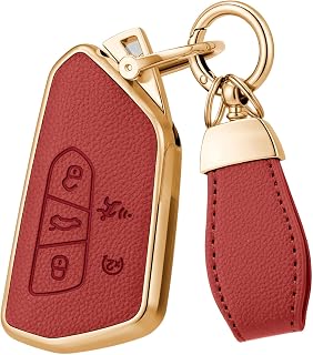 부드러운 갑피 가죽 TPU 열쇠 고리 커버 케이스 VW 전용 | 정확한 핏, VW ID4 ID3 MK8 골프 GTI 스코다 옥타비아 티구안 아틀라스 2024 2025 2026과 호환 가능