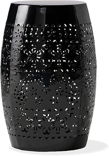 Christopher Knight Home Ruby Outdoor - Mesa auxiliar de hierro de 12 pulgadas, color negro