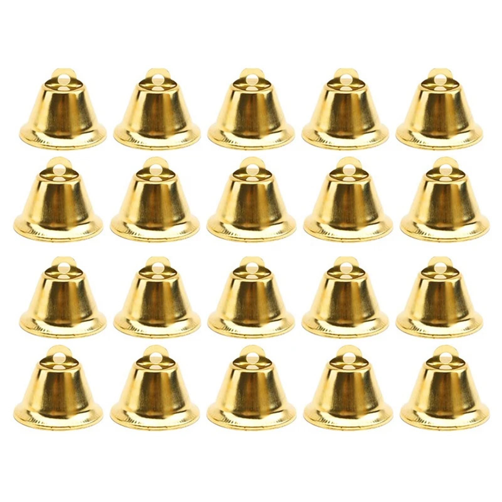 Christmas Bells 20Pcs Xmas Gold Small Jingle Bells Hangable Metal Bell Wedding Christmas Decor Crafts Accessories 35/38/45/50mm for Festival And Party Holiday Decorations