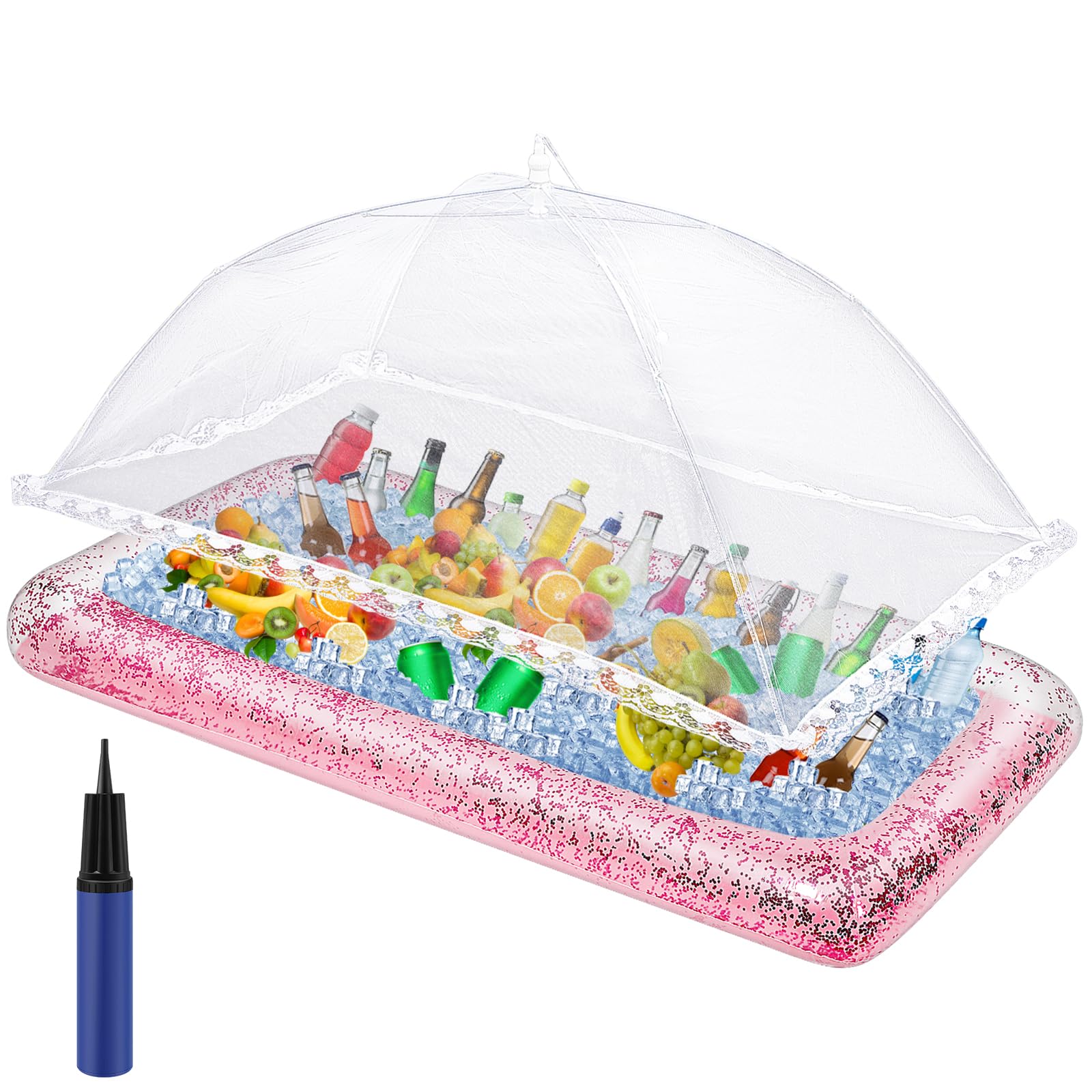 Kit de bar gonflable d'été Leitee avec confettis scintillants et housse maille