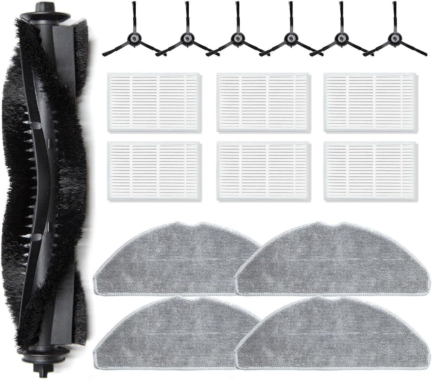 Robot Vacuum Replacement Parts Kits Fit for Tapo RV30 Max Plus/ RV30 Max/ RV20 Max Plus/ RV20 Max (11PC-1main Brush 4side Brushes 4filter 2mop)