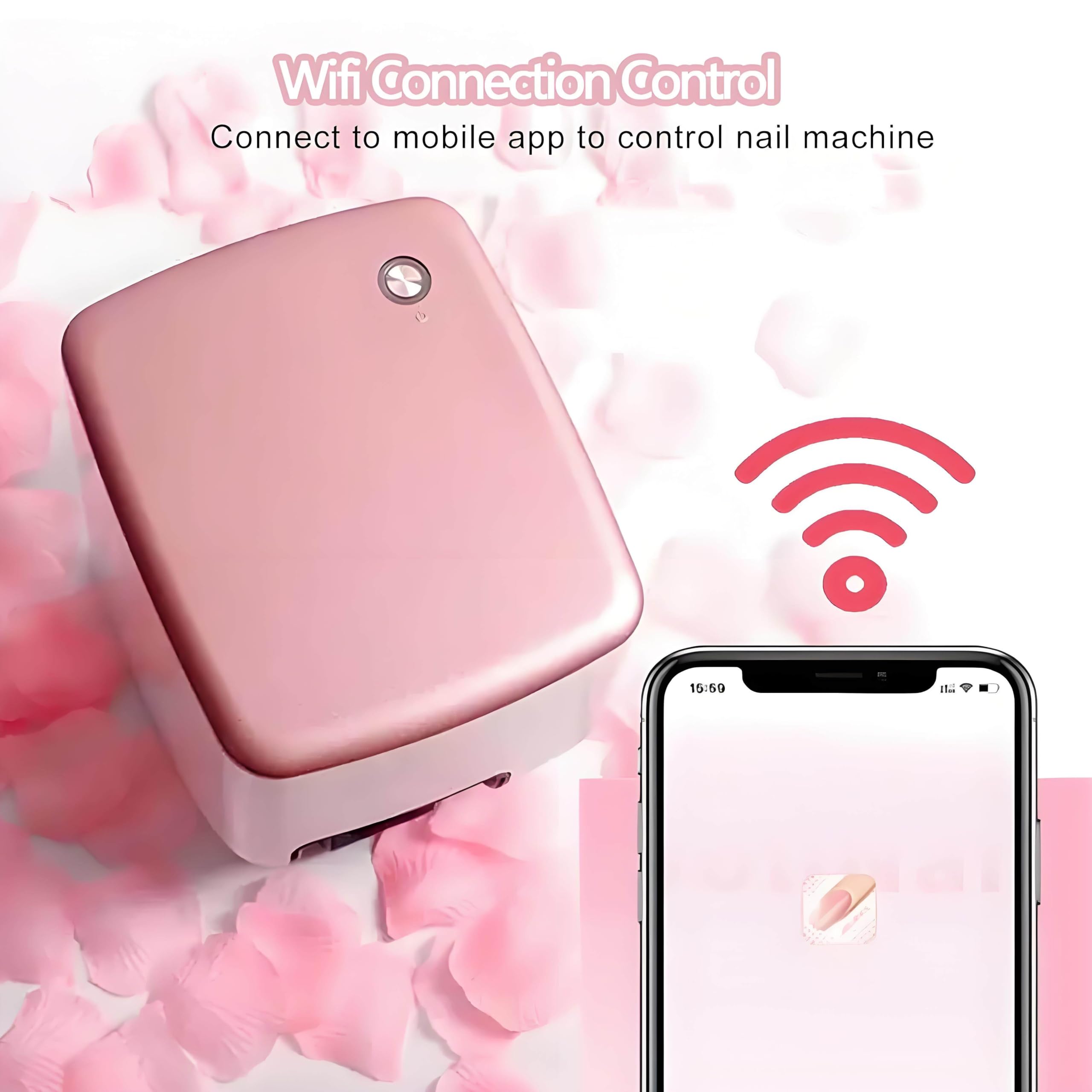 Kit per Nail Art Fai da Te, Macchina Portatile per La Pittura delle Unghie 3D, Stampante per Unghie Fai da Te con Controllo Tramite App Mobile, Stampa Rapida in 10 Secondi
