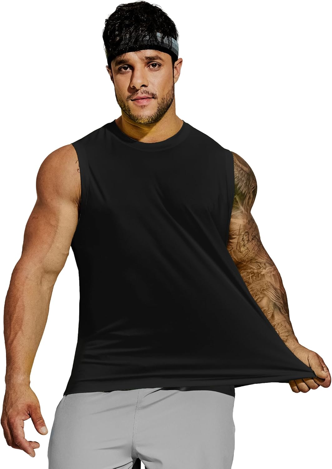 MIER Mens Workout Tank Tops Quick Dry Sleeveless UPF 50+ Muscle Tee Shirts for Athletic Gym Running Swim Beach Training - Image 5