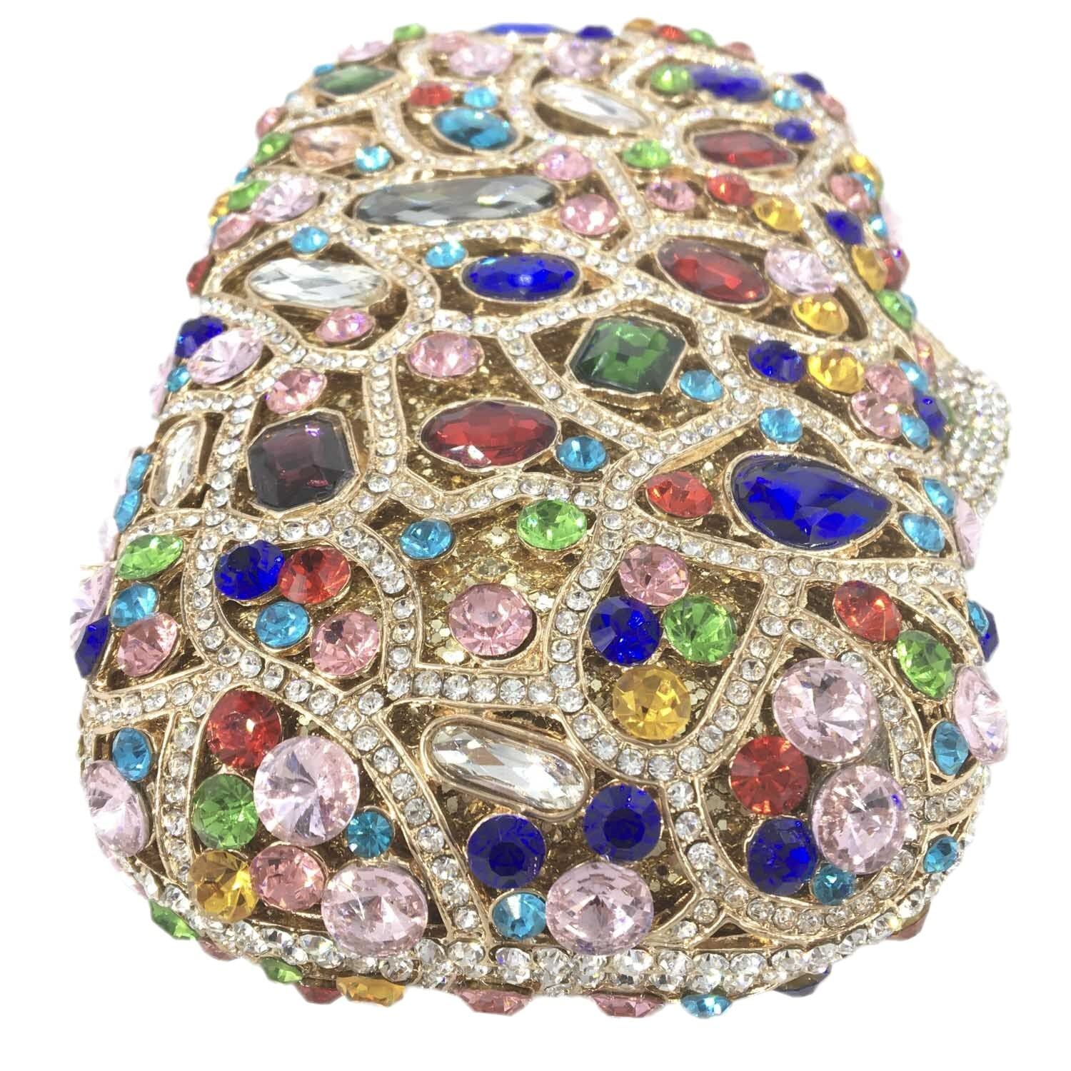 Boutique De FGG Colorido bolso de mano de cristal para noche, fiesta, gala, cena, boda, minaudiere