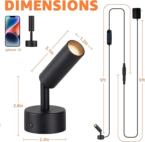 Miniatura 6 de Luces LED ajustables de 3000 K4000 K5000K para plantas, imágenes, obras de arte, cable de 10 pies, regulable, paquete de 2