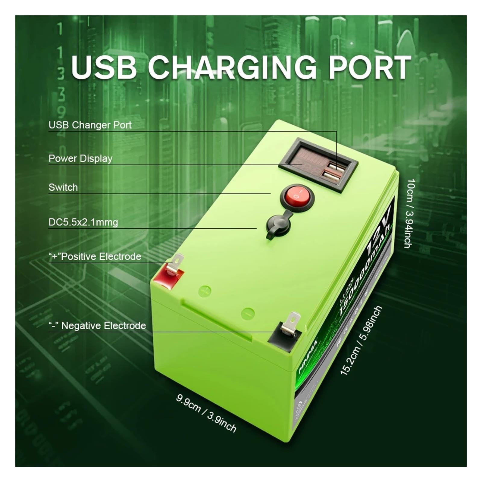 Batteria al litio 12V 150AH BMS integrata