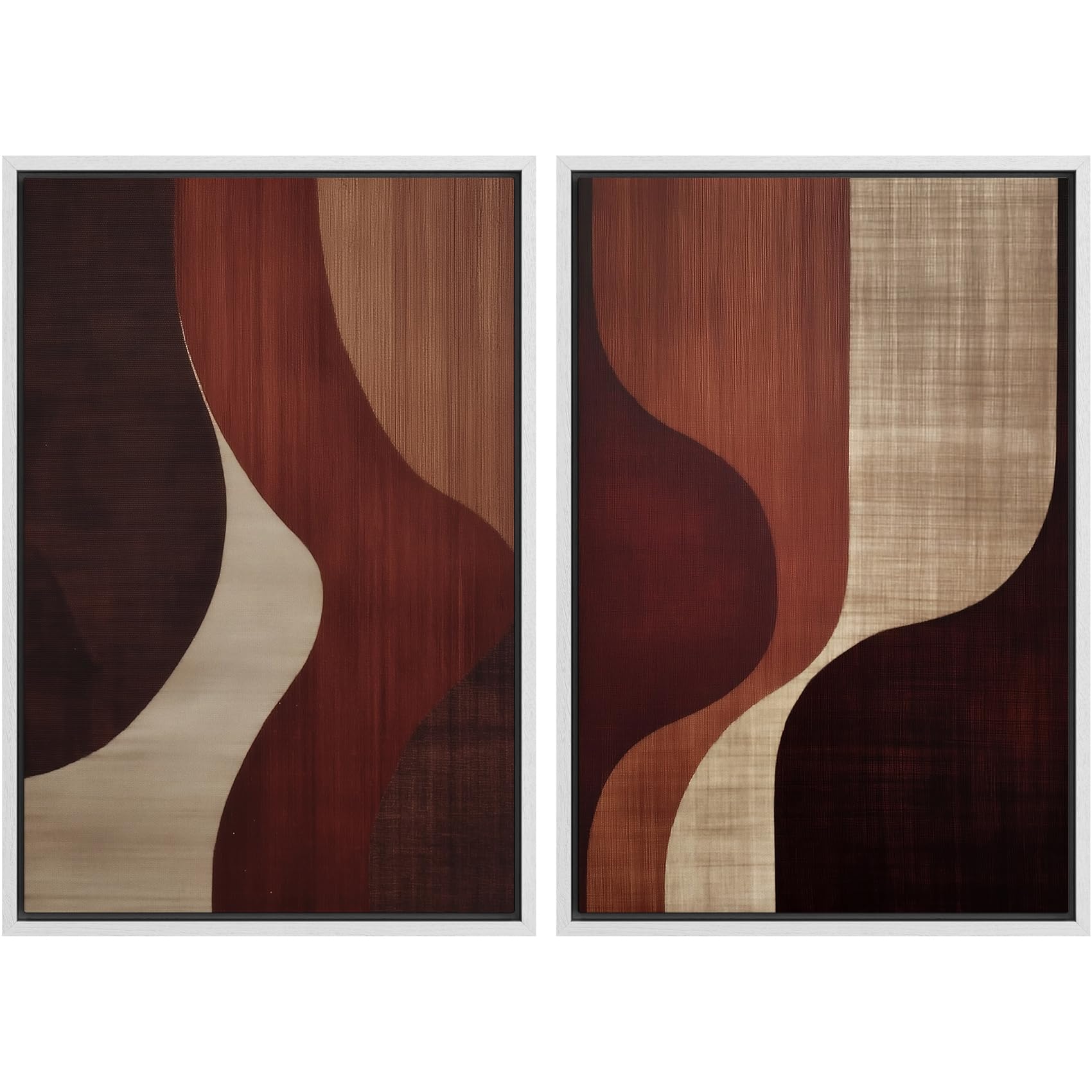 SIGNWIN Framed Canvas Print Wall Art Abstract Wave Pattern Modern Art Minimalist Neutral Decor for Living Room, Bedroom, Office - 16"x24"x2 Natural — view 82