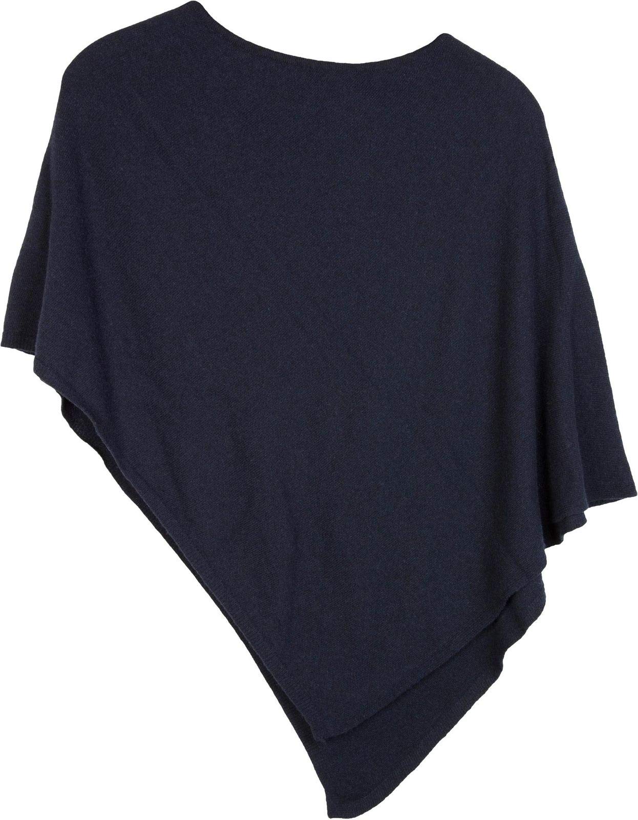 styleBREAKER Poncho doux en maille fine de couleur unie, col rond, femme 08010042