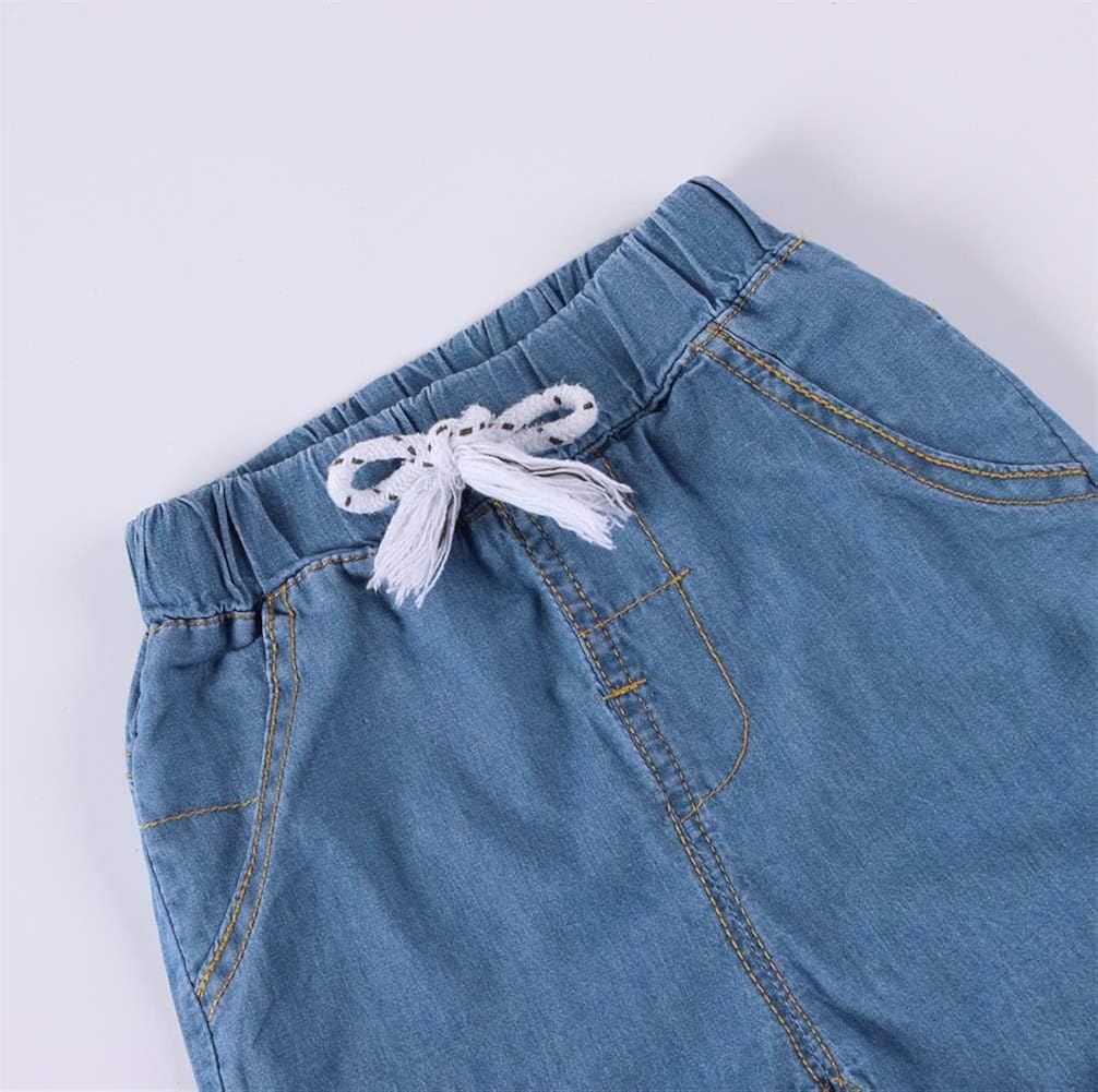 MODNTOGA Toddler Kid Boys Girls Elastic Waist Denim Jeans Summer Pants Blue: Clothing, Shoes & Jewelry