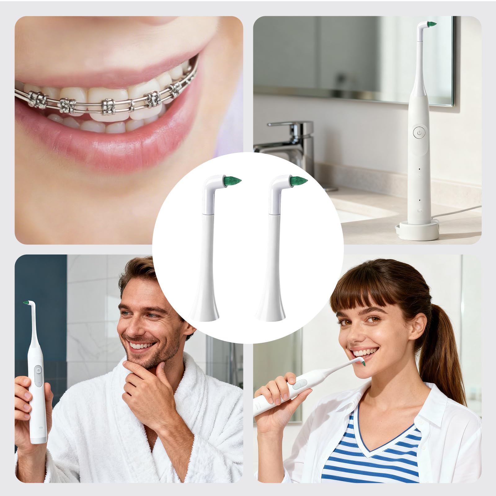 Interdental wymienne głowice do szczoteczek Philips Sonicare – Interdental, wymienne głowice do szczoteczek do zębów do systemu Dontodent Click-on, wymienne głowice do szczoteczek międzyzębowych