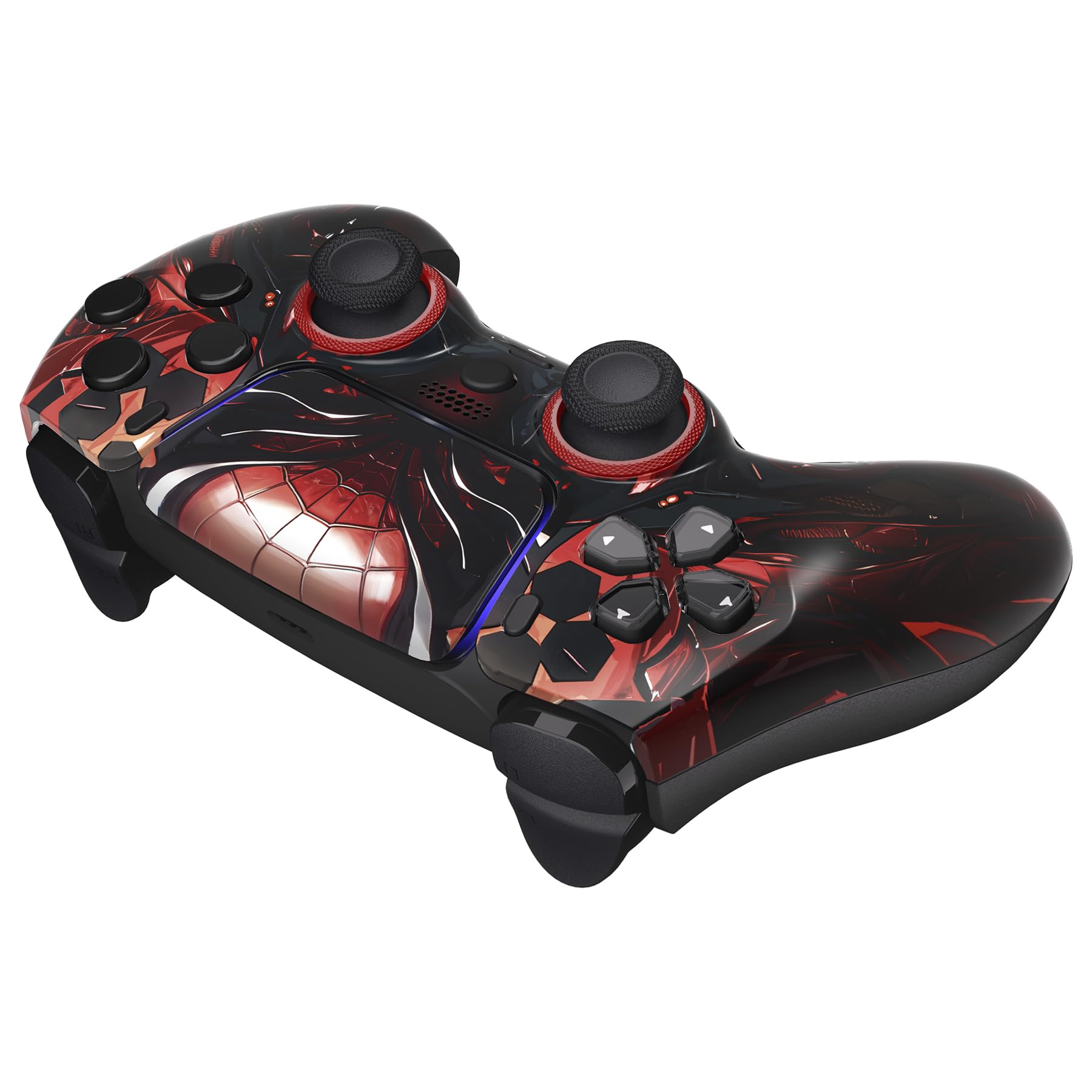 eXtremeRate Luna Cover Ricambio per ps5 Controller,Custodia Copertura Frontale Scocca Shell Ridisegnato&Touchpad&Anelli Compatibile con ps5 Joystick BDM 010/020/030/040/050-Armatura di Ragno