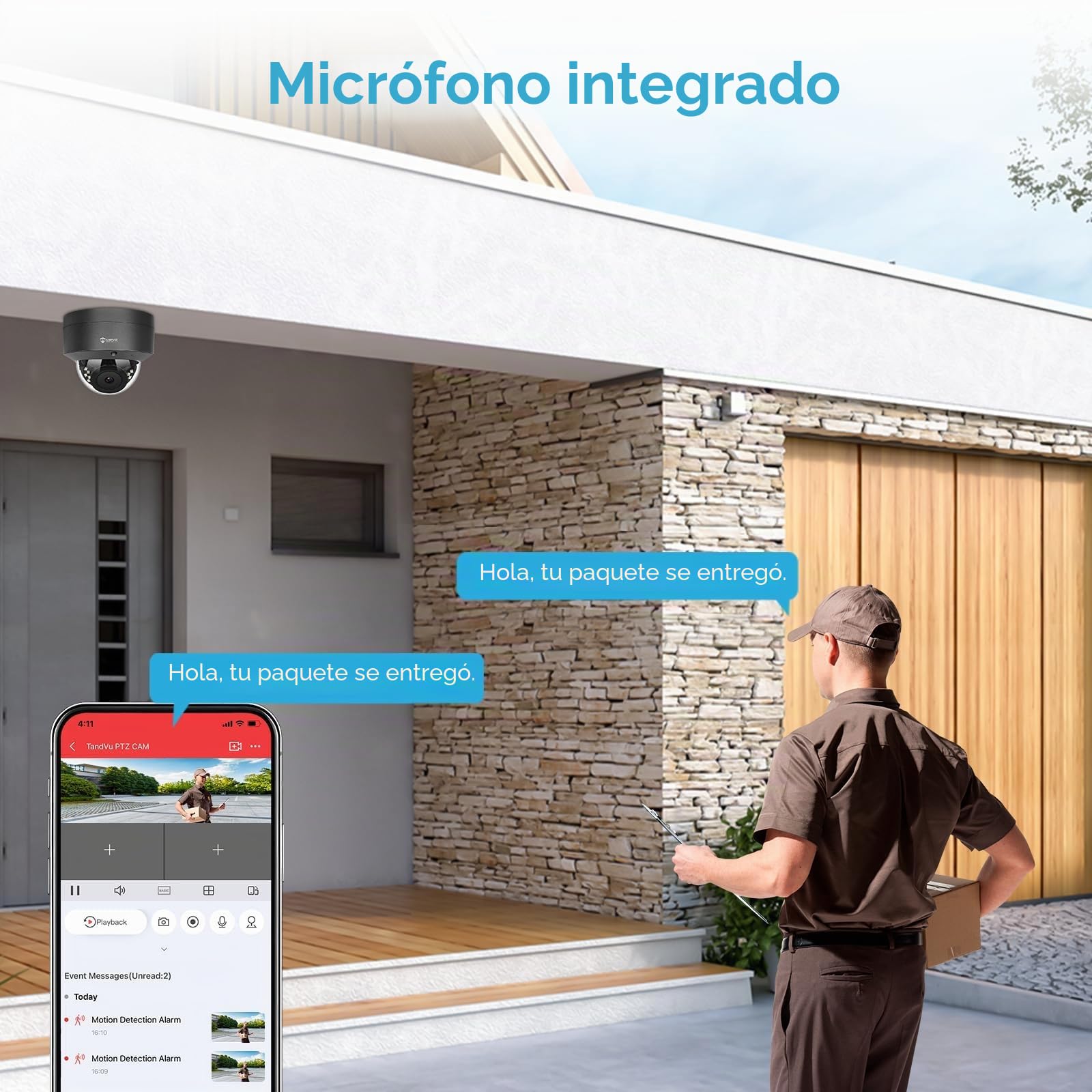 Anpviz 5MP PoE IP Camara Vigilancia Exterior, 30m IR Visión Nocturna | 30m Visión Nocturna Infrarroja, Lente 2,8 mm, Micrófono, Todo Metal, Cableado, Sin Adaptador, IP66 (Serie U)