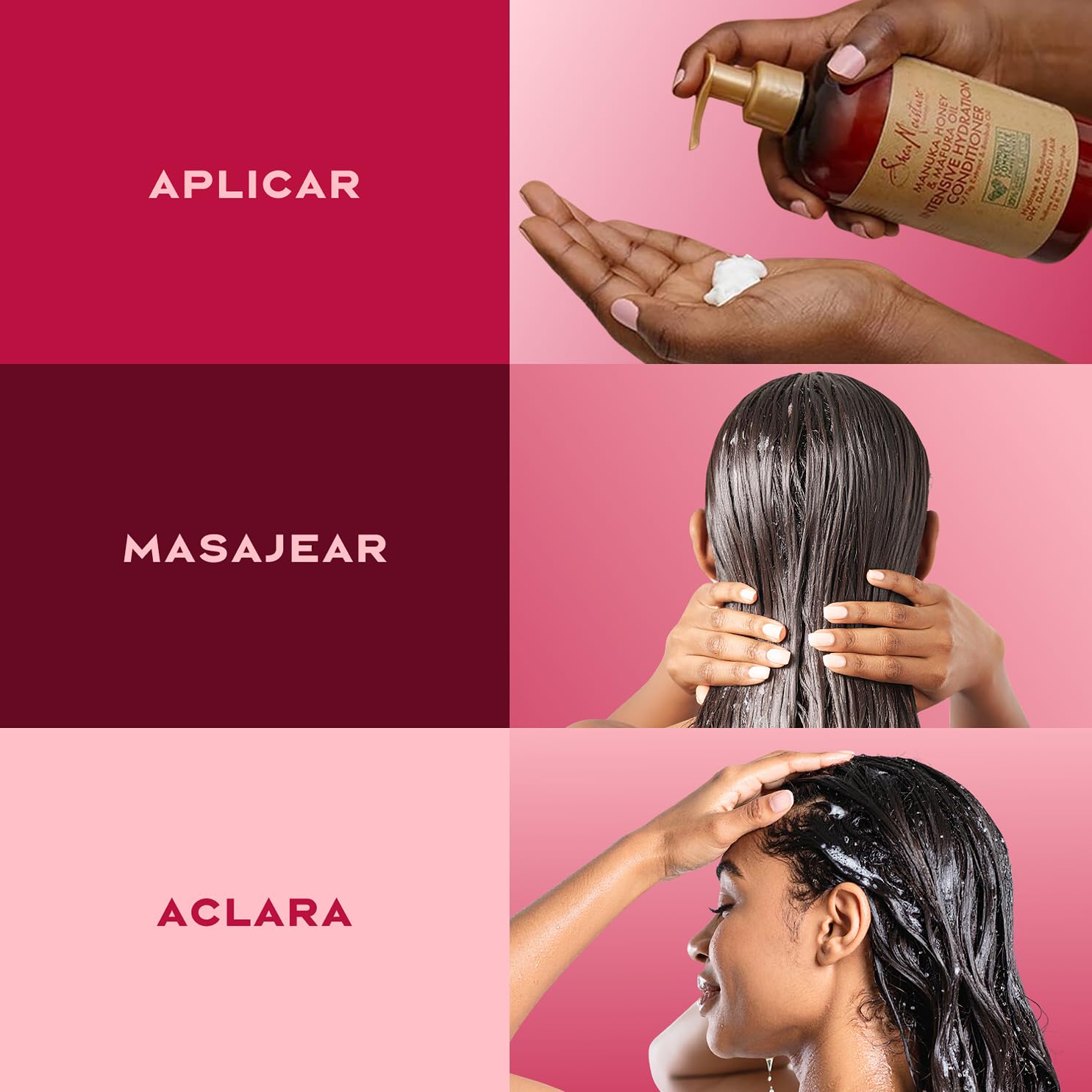SheaMoisture Champú, Acondicionador y Mascarilla Capilar para cabello seco y dañado con Miel de Manuka y Aceite de Mafura pack para el cuidado del cabello 2x 384 ml, 1x 355 ml - 3 productos