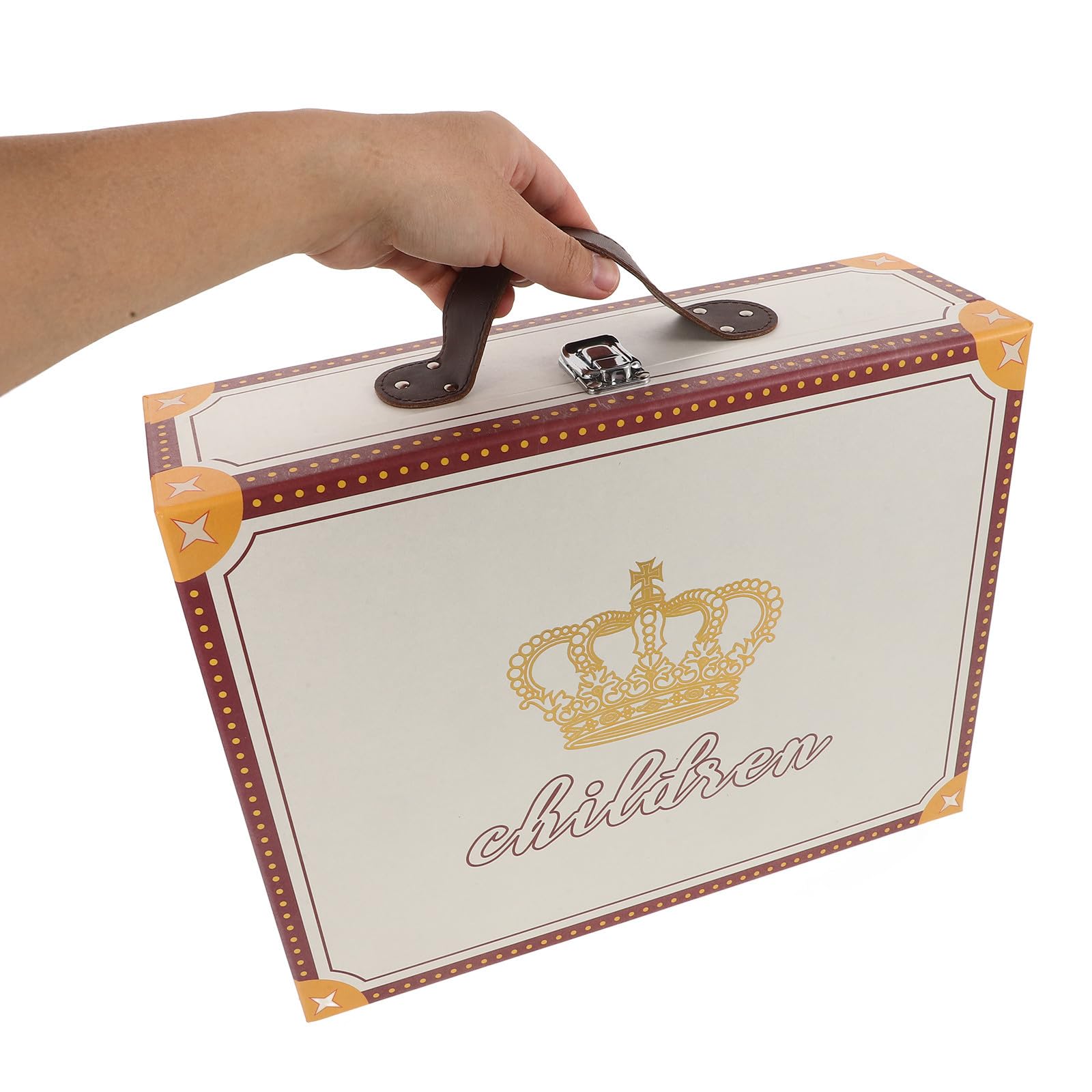 Levemolo Scatola Valigia Portatile in Cartone con Manico Contenitore per Dolcetti e Regali Box Regalo Decorativo per Feste Matrimonio e Bomboniere per Confezioni Party e Presentazioni