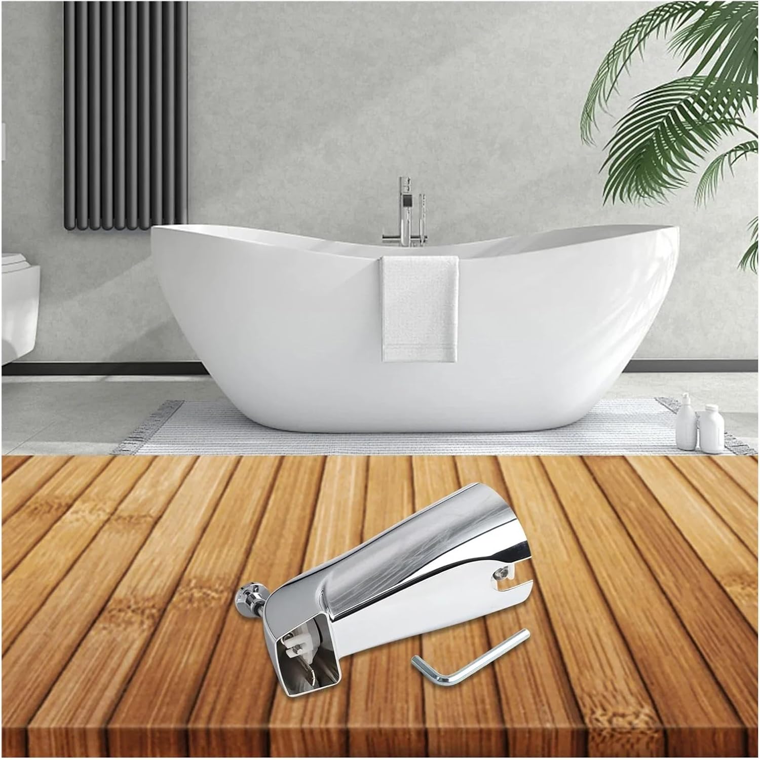Tub Spout Diverter Repair Kit 2Sets Zinc Alloy Bathtub Faucet w/Diverter - Slip Fit, 1/2" Copper Tube (Home Bath)(Electroplating)