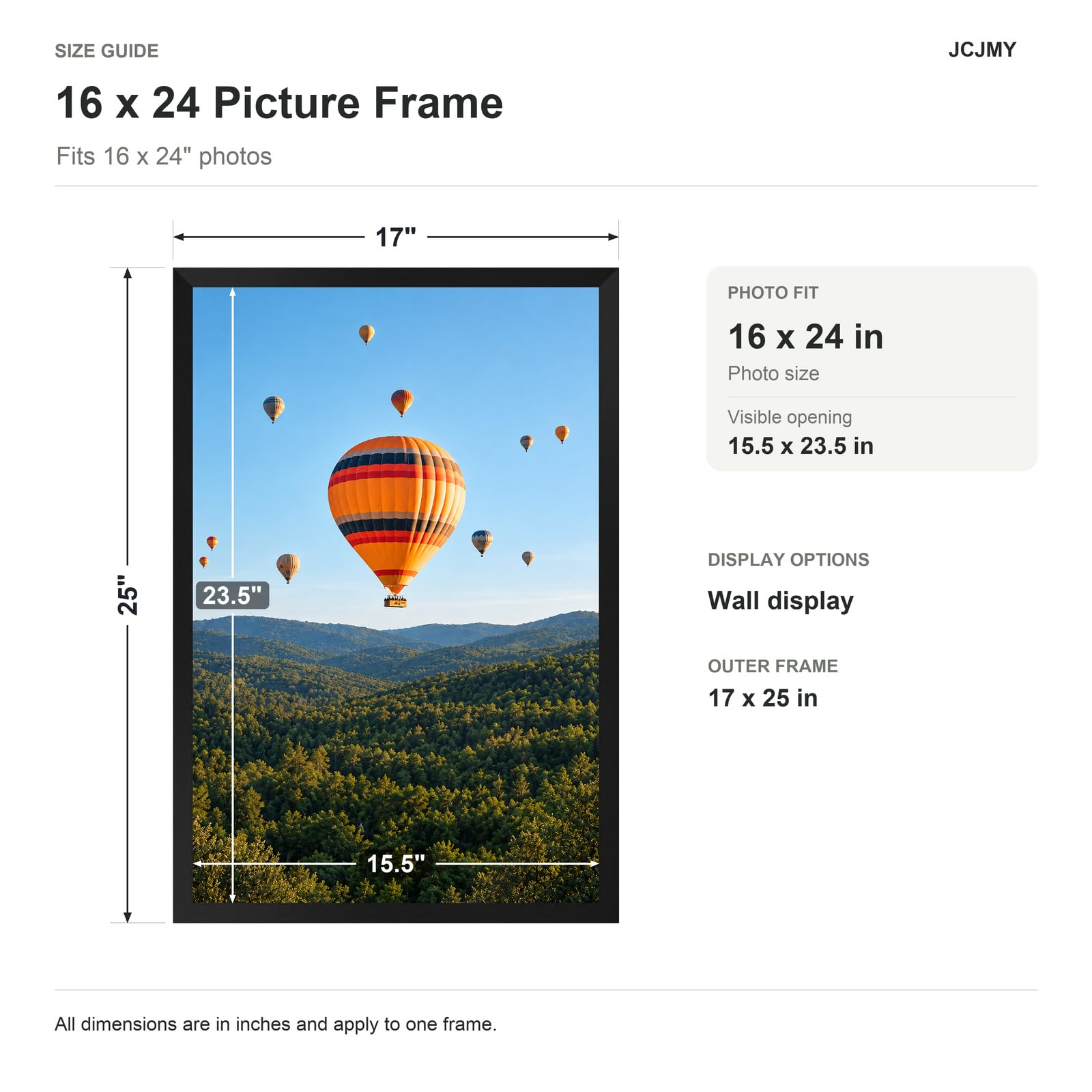 Amazon.co.jp: JCJMY 16x24インチ 写真フレーム ポスター写真用