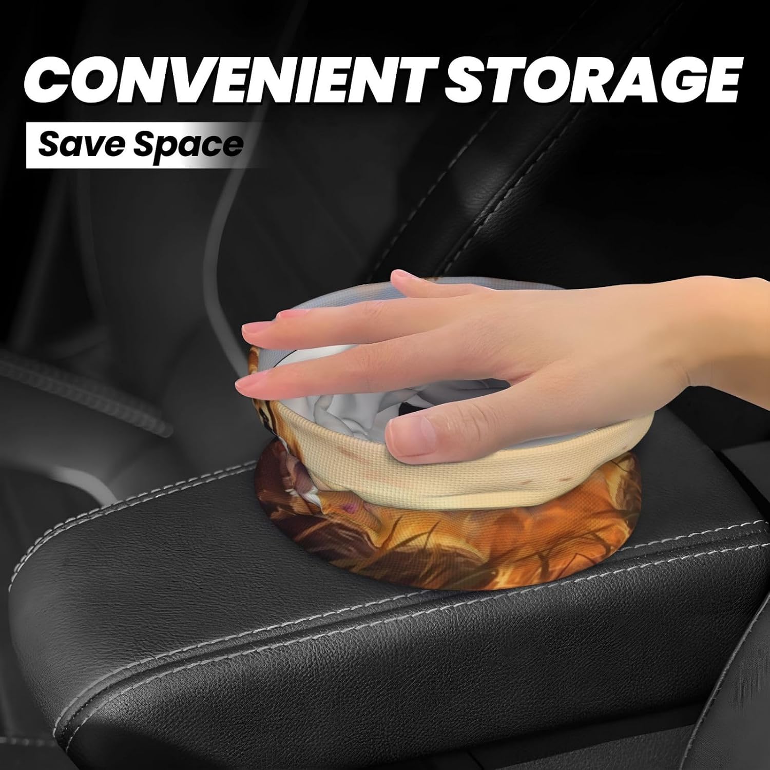 Nerdy Beagle Portable car Trash can, Practical car Storage Bucket, Practical, Convenient and Foldable, a Must-Have for Cars. image 4