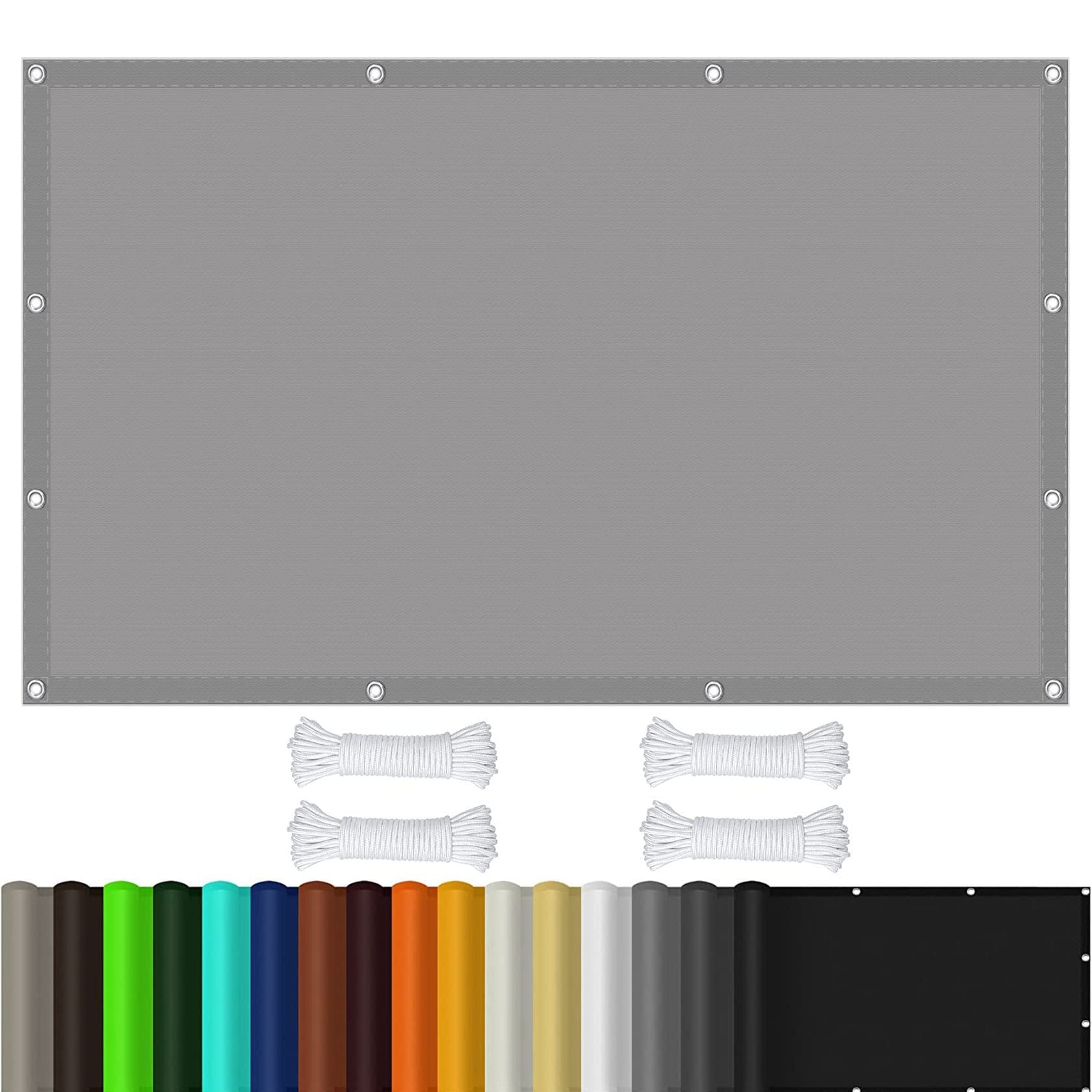 Filet d'ombrage anti-UV 98% et résistant au vent 4.5 x 5 m gris