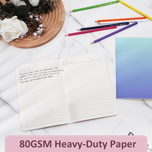 Miniatura 10 de Ddaowanx Paquete de 48 cuadernos coloridos, diarios a granel, cuadernos de dibujo de papel rayado, 72 páginas, 36 hojas, 8.3 x 5.5 pulgadas, tamaño